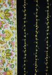 Tissu Provençal 100% coton Laize 140 cms Noir "Champêtre