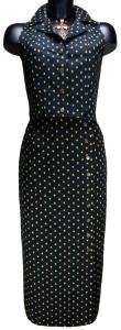 Jupe Jean Longue Droite Noire motif "Abeilles" - Marion