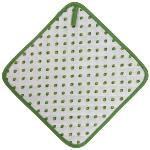 Manique en tissu Provençal Écru/Vert motif Estérel