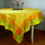 Nappe carrée 175x175 cm Jaune motif épis jaune