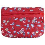 Pochette Provençale "Magnolia", Rouge Grenat motif Champêtre