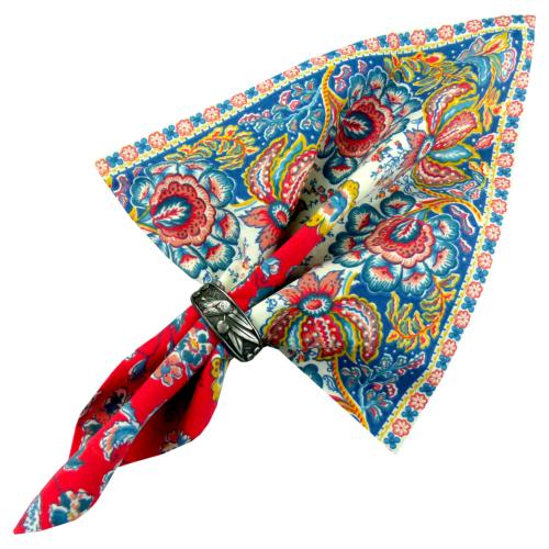 Serviette de table 55X55 cm Rouge motif Provençal Arles