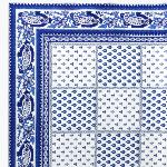 Nappe Rectangulaire Provençale Blanche motifs bleus