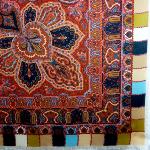 Châle Laine et soie 150x150 Téhéran Multicolore