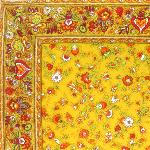 Chemin de table Jaune matelassé motif "Champêtre" 45x150 cm