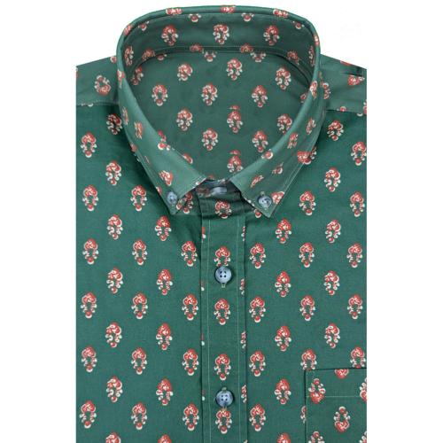 Chemise Verte Provençale manches longues motif Rémy