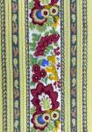 Galon de tissu découpé coton Largeur 14cm Beige motif "Floral"