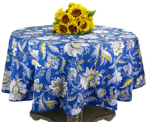 Nappe Ronde Bleue 160 cm joli motif Provençal "Inola