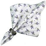 Serviette de table motif Provençal "Lavandine", coloris Écru