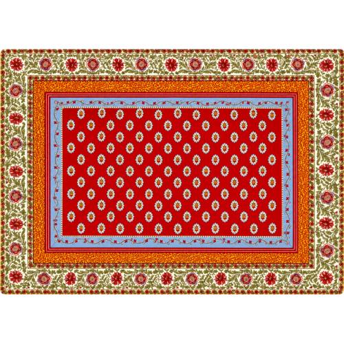 Set de table matelassé 35X45 Rouge motif provençal Gordes