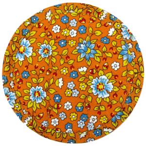 Sous verre tissu matelassé 12 cm orange motif Printemps