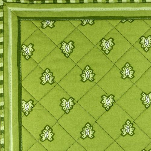 Tapis carré matelassé Roussillon Vert 40x40cm