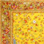 Tapis matelass Provenal jaune motif champtre