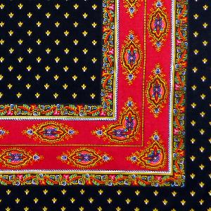 Foulard Provençal fleurs de lavande noir 55x55 cm