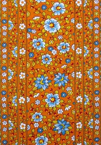 Bande Galon découpé 15 cm Tissu Orange motif Printemps