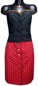 Jupe Jean Mi-Longue Droite Rouge - Marion