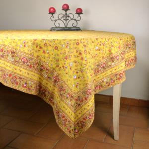 Nappe Carrée Provençale jaune grand galon recto