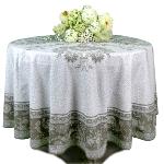 Nappe Ronde Taupe 180 cm joli motif Provençal "Haveli