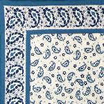 Set de table matelass 37x47 Blanc/Bleu motif Volutes