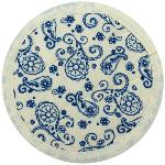 Sous verre tissu matelassé 12 cm réversible Bleu Alhambra