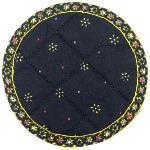 Sous verre tissu matelassé 12 cm noir motif Etoiles