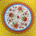 Nappe Ronde Provençale 180 cm motif «Gordes» coloris Jaune