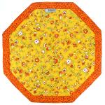 Set de table orignal octogonal jaune motif champêtre