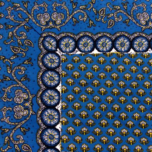 Tapis matelassé Provençal Dentelle "Bleu" 75x75 cm