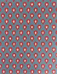 Tissu Provençal 100% coton 178 cm Indianaire gris / corail