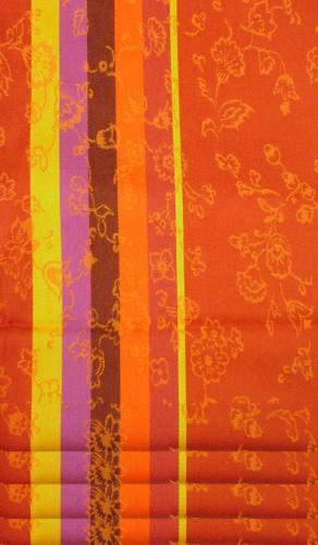 Lot de 4 Torchons Jacquard Français motif Fleurs des champs Brique