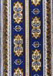 Galon Découpé Tissu de Provence coton Laize 13 cm Bleu/Or "Bastidin