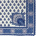 Foulard Provençal Indianaire Blanc et Bleu