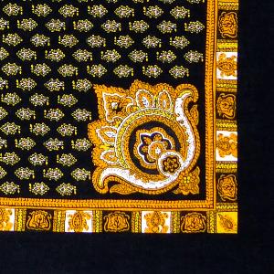 Foulard Provençal Fleur de Lotus Noir 50x50 cm