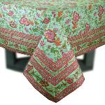 Nappe Carrée Coton Menthe motif Provençal "Colombes"