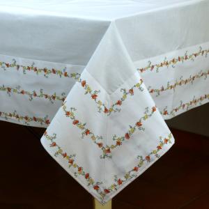 Nappe Carrée 100x100 cm Provençale unie Blanc