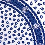 Nappe Ronde Blanche 180 cm joli motif Provençal "Indianaire