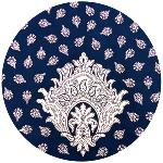 Nappe Ronde COTON ENDUIT Bleue motif Provençal