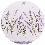 Nappe Ronde Provençale 180 cm motif «Lavandine» couleur Écrue