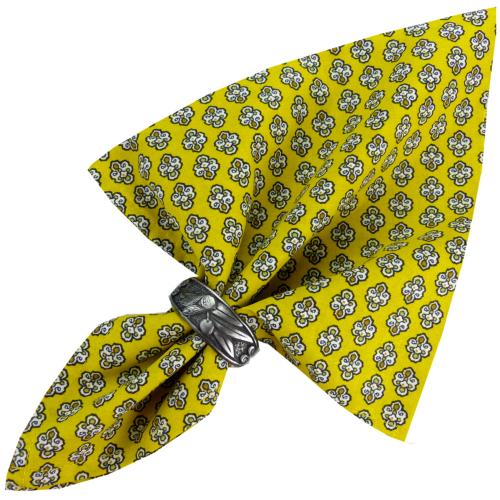 Serviette de table 45x45 cm Jaune motif Bastide