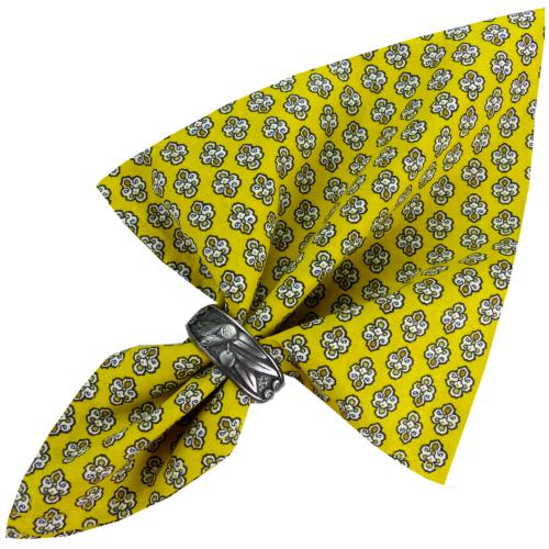 Serviette de table 45x45 cm Jaune motif Bastidin