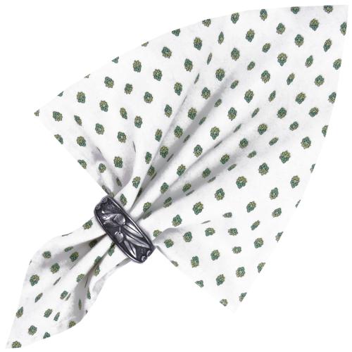 Serviette de table 45x45 cm Ecru/Vert motif Esterel