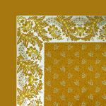 Nappe Carrée Coton Jaune Ocre motif Provençal "Campano"