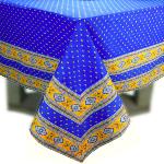 Nappe Carrée Bleue joli motif Provençal "Esterel"