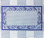 Nappe Rectangulaire Provençale Blanche motifs bleus
