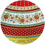 Nappe Ronde Provençale 180 cm motif «Gordes» coloris Rouge