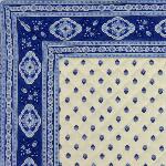 Tapis matelass Provenal Esterel "Ecru/Bleu" 75x75 cm