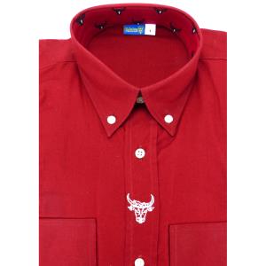 Chemise Camarguaise manches longues rouge motifs Camargue