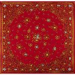 Foulard Provençal Farandole rouge 40x40 cm