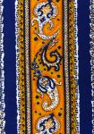 Galon Découpé Tissu de Provence Laize 8 cm Jaune/Bleu "Cachemire