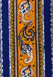 Galon Découpé Tissu de Provence Laize 8 cm Jaune/Bleu "Cachemire